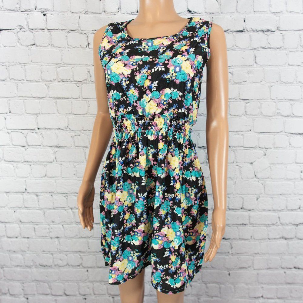 Black floral summer dress